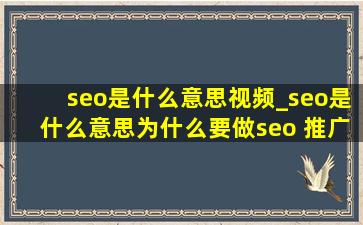 seo是什么意思视频_seo是什么意思为什么要做seo 推广